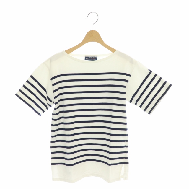 SAINT JAMES(セントジェームス) カットソー 半袖 ボーダー コットン SM 白 紺 ホワイト ネイビー /MF レディース  INTL SM（日本サイズ相当S-M)