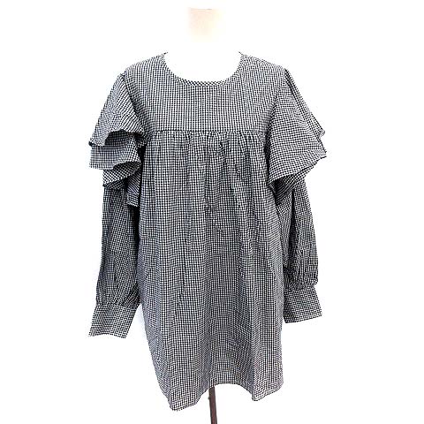 URBAN RESEARCH(アーバンリサーチ) ITEMS ギンガムチェック フリルスリーブ ブラウス カットソー レディース FREE
