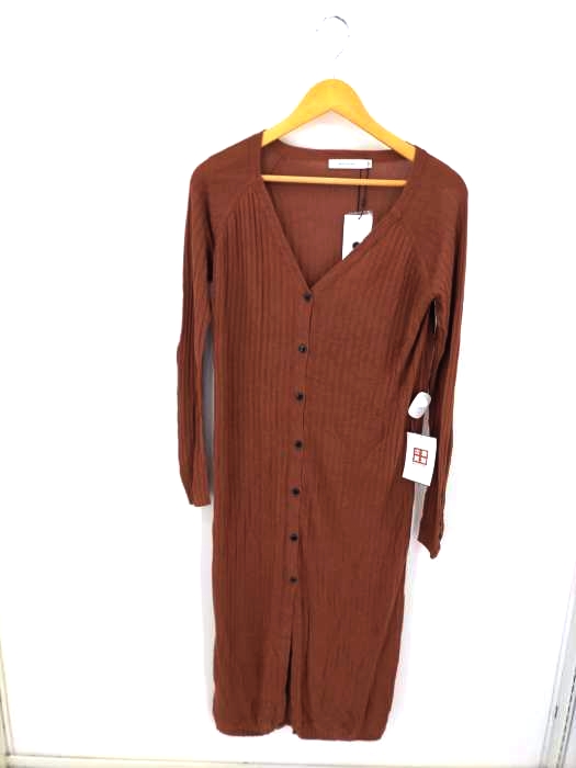 moussy(マウジー) WIDE NECK RIB CARDIGAN レディース  FREE