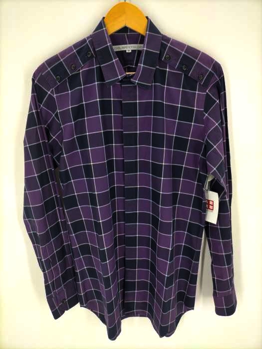 JOHN LAWRENCESULLIVAN(ジョンローレンスサリバン) 09AW 比翼ブロックチェックシャツ メンズ US：40