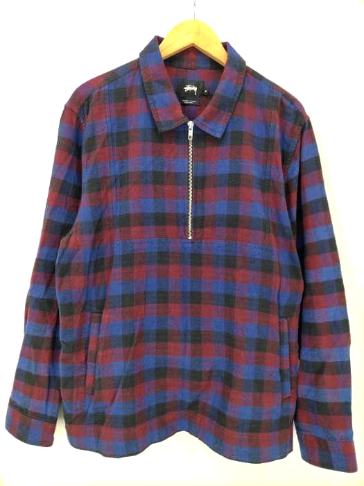 23AW STUSSY ブラッシュドウール プレイド ジップシャツ/ZW164 Stussy ジップシャツ 23AW STUSSY ブラッシュドウール プレイド ジップ