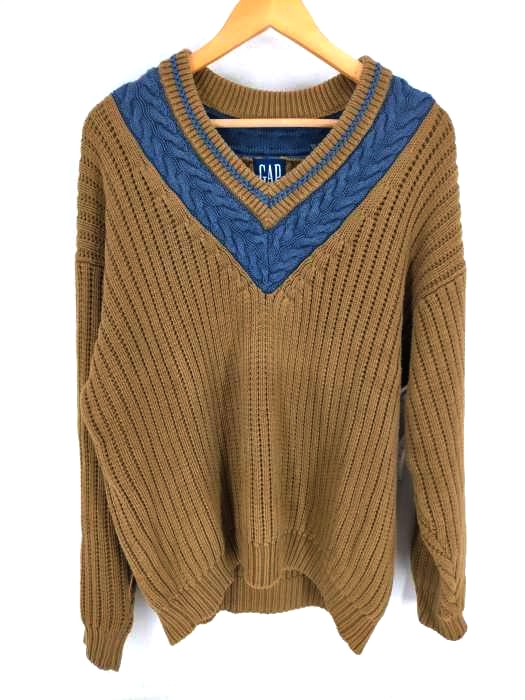 ギャップ Gap 90S OLD 紺タグ Vネック チルデンコットンニット メンズ  L