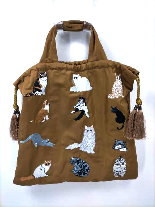 イヤー ear 猫刺繍巾着トートバッグ レディース 表記無