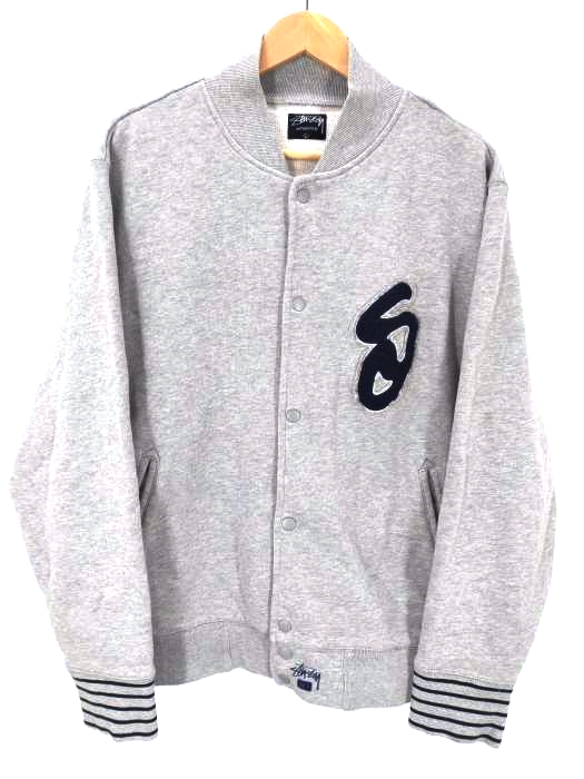Stussy(ステューシー) スウェット地 スタジャン ビッグロゴワッペン メンズ import：L