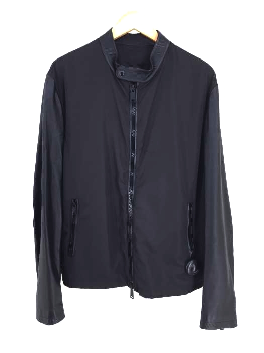 EMPORIO ARMANI(エンポリオアルマーニ) レザー×ナイロン ジップアップブルゾン メンズ JPN：52
