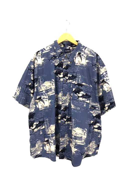 PURITAN(ピューリタン) 魚柄 S/Sボタンダウンシャツ メンズ  3XL