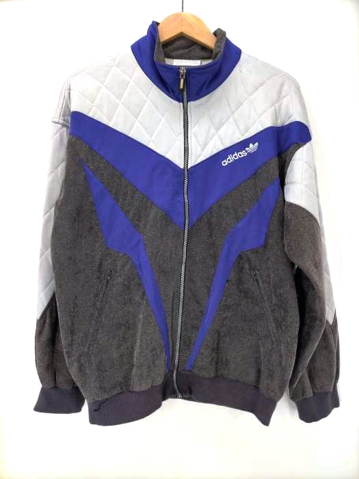 アディダス adidas 80S-90S フランス製 銀タグ 万国旗タグ キルティング トラックジャケット メンズ import：S