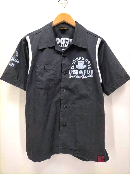 LOWBLOW KNUCKLE(フルギ) デザインプリント ボーリングシャツ メンズ JPN：L
