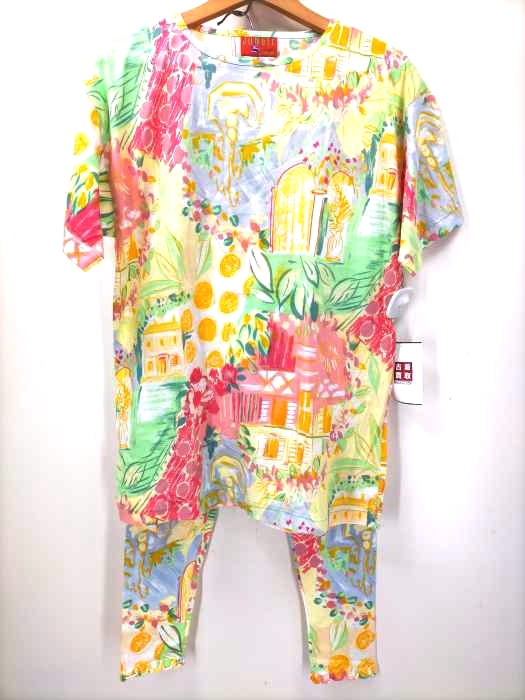 KENZO JUNGLE(ケンゾージャングル) 80～90S セットアップ  総柄 Tシャツ イージーパンツ レディース  M