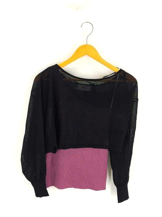 AZUL by moussy(アズールバイマウジー) ONE-SHOULDER KNIT SET TOPS レディース S