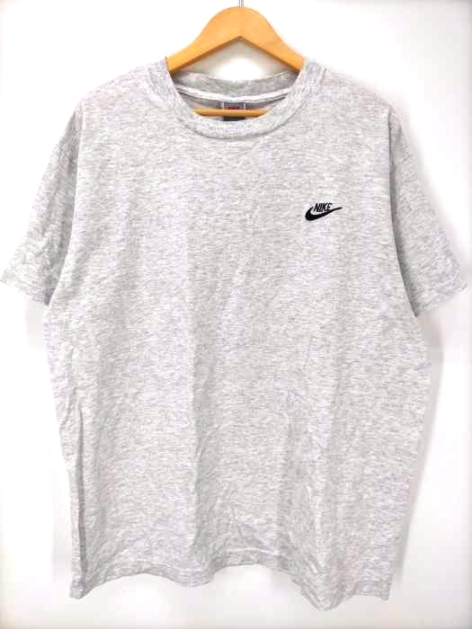 NIKE(ナイキ) 90S USA製 銀タグ ワンポイント刺繍 Tシャツ 霜降りグレー メンズ import:L