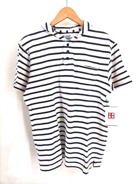 BURGUS PLUS(バーガスプラス) Shawl Collar Border Polo Shirt メンズ JPN：L