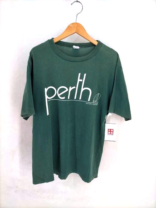 USED古着(ユーズドフルギ) PERTH WESTERN AUSTRALIA プリント半袖Tシャツ 袖裾シングル メンズ 表記無
