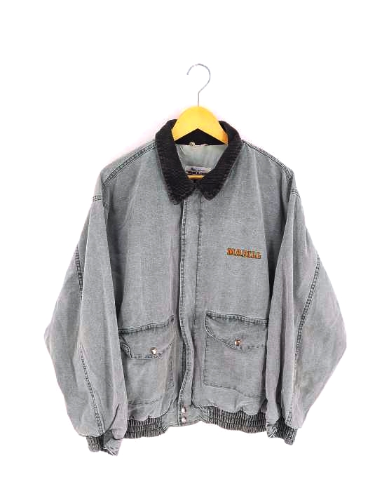 ユーズドフルギ USED古着 {{WEAR&TEAR}} カナダ製 襟コーズ デニムブルゾン メンズ JPN：M