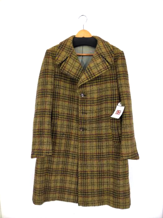 ユーズドフルギ USED古着 IRISH TWEED フランス製 チェック チェスターコート メンズ 表記無