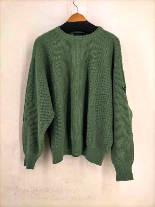ユーズドフルギ USED古着 袖刺繍 カシミヤサーマルニット メンズ JPN：L
