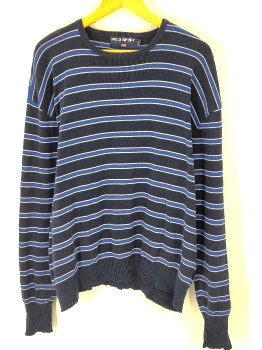 ポロスポーツラルフローレン POLO SPORT RALPH LAUREN ボーダコットンニット ビッグサイズ メンズ import：L