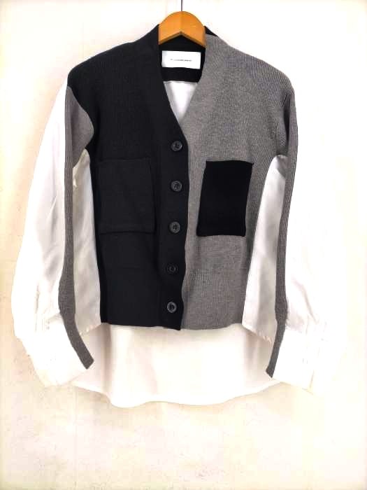 ユーズドフルギ USED古着 {{PLUMSTORE}} STORE Selection Bi Color Knitted Shirt シャツ切替カーディガン レディース 表記無