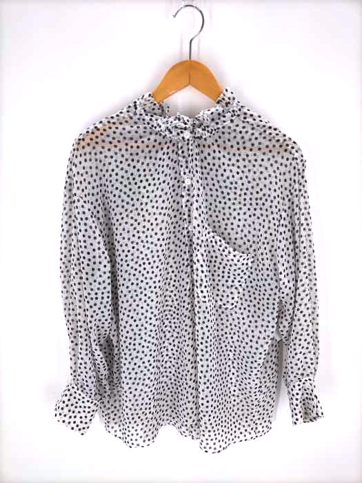 ZARA(ザラ) 襟デザインドット柄シャツ レディース JPN：XS