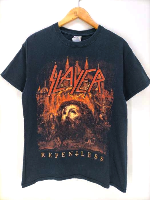 USED古着(ユーズドフルギ) SLAYER REPEN LESSWORLD TOUR 2015 プリントTシャツ メンズ JPN：M