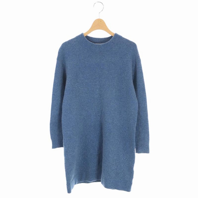 BEAUTY & YOUTH UNITED ARROWS(ビューティーアンドユースユナイテッドアローズ) B&Y ユナイテッドアローズ BEAUTY&YOUTH ビューティー&ユース ウールニットワンピース ミニ チュニック 長袖 セーブル 青 ブルー /DF ■OS レディース レディース  表記なし