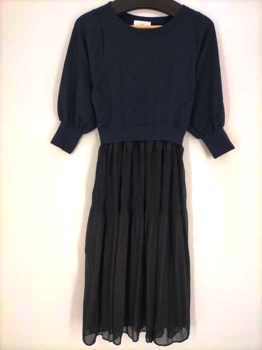 INDEX(インデックス) 21AW ラメニットドッキングマジョリカプリーツワンピース レディース  M
