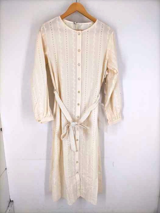 moussy(マウジー) EYELET NOCOLLAR LONG SHIRT レディース  FREE
