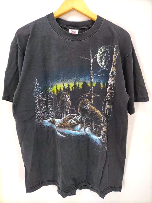 USED古着(ユーズドフルギ) {{STAND OUT}} USA製 狼 ウルフ アニマルプリント Tシャツ コピーライト1993 メンズ import:L