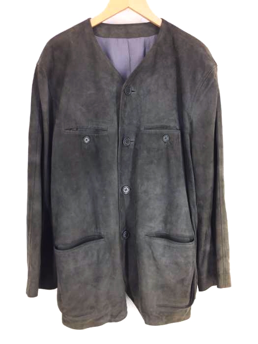 イッセイミヤケ ISSEY MIYAKE シープスキン ノーカラージャケット メンズ  M