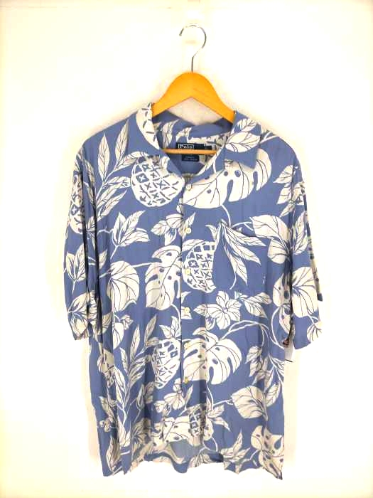 Polo by RALPH LAUREN(ポロバイラルフローレン) 90S ADAMS 100％ VISCOSE レーヨンアロハシャツ メンズ  L