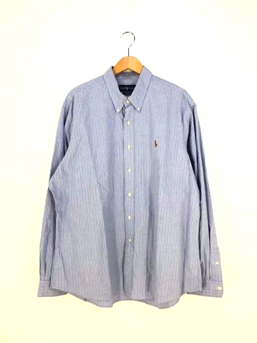 RALPH LAUREN(ラルフローレン) CUSTOM FIT ポニー刺繍 ボタンダウンストライプシャツ メンズ import：XXL