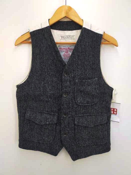 パマル PASMAL Harris Tweed ヘリンボーン柄ベスト メンズ JPN：S 