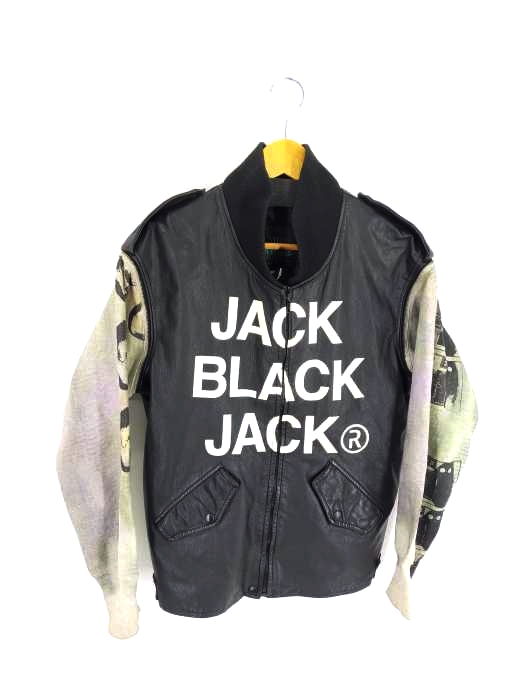 ユーズドフルギ USED古着 {{COMMON SLEEVE}}PEERLESS GARMENTSボディ JACK BLACK JACK アームスウェット レザーブルゾン メンズ  40