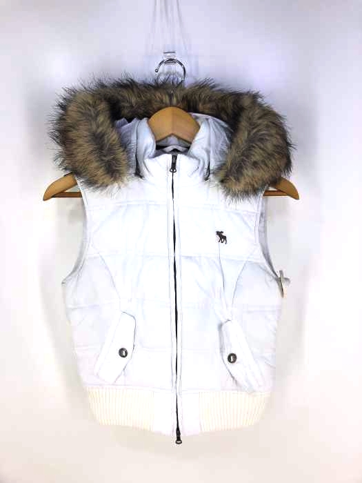 アバクロンビー Abercrombie ファー付きフーデッドダウンベスト レディース  XL