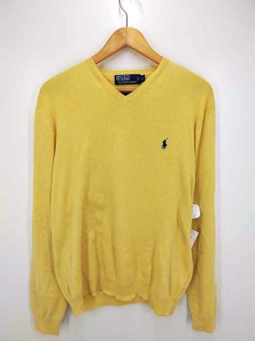 ポロバイラルフローレン Polo by RALPH LAUREN PIMA COTTON スモールポニー刺繍 Vネックコットンニット メンズ JPN：L
