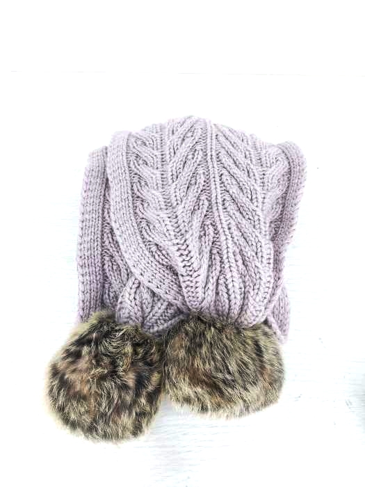 アグ UGG ボンボンファー付きマフラー レディース 表記無