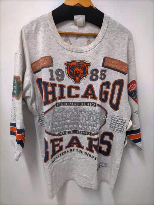 ロングゴーン LONG GONE CHICAGO BEAR 総柄フットボールTシャツ メンズ import：L