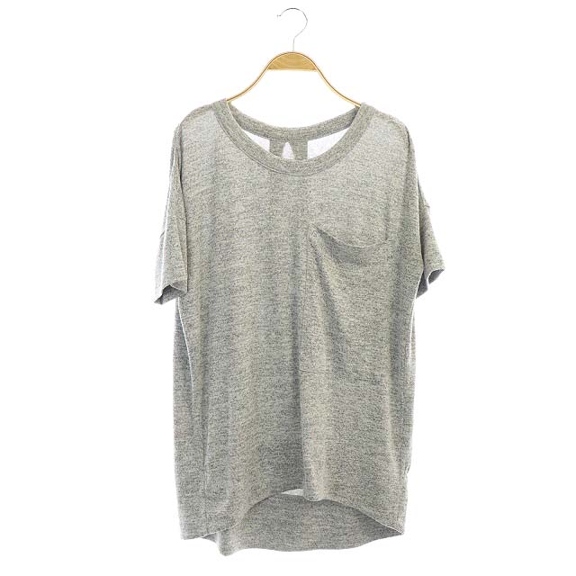 ラグアンドボーンジーン rag&bone JEAN ビッグポケットTシャツ カットソー チュニック丈 半袖 タック XS グレー /ES ■OS レディース レディース  XS