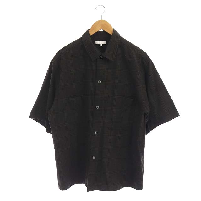 BEAUTY & YOUTH UNITED ARROWS(ビューティーアンドユースユナイテッドアローズ) B&Y ユナイテッドアローズ BEAUTY&YOUTH ビューティー&ユース シャツ 半袖 グレンチェック L 茶 紺 ブラウン ネイビー /AO メンズ メンズ  L