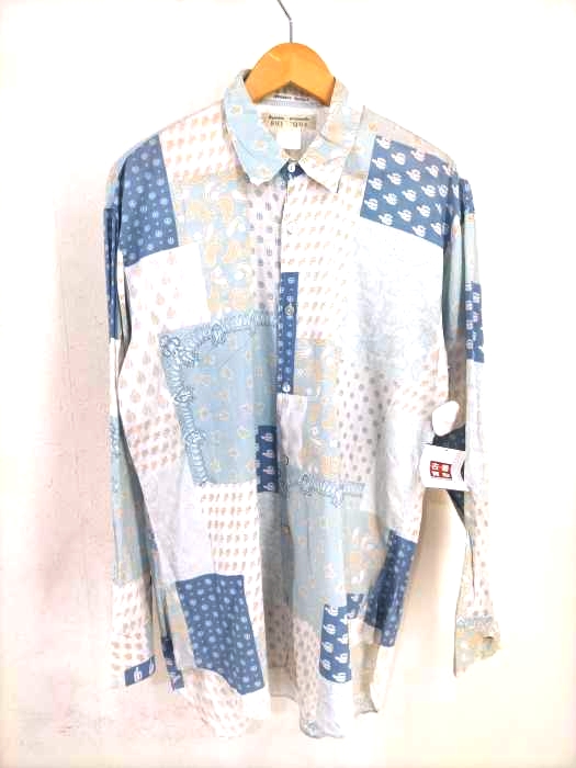 USED古着(ユーズドフルギ) パッチワークデザイン総柄シャツ メンズ JPN：3