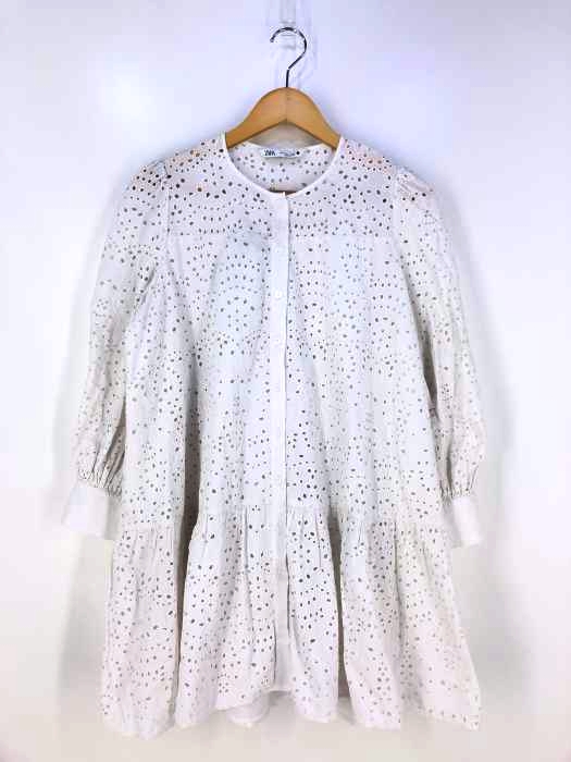 ZARA(ザラ) レースデザインシャツワンピース レディース  M