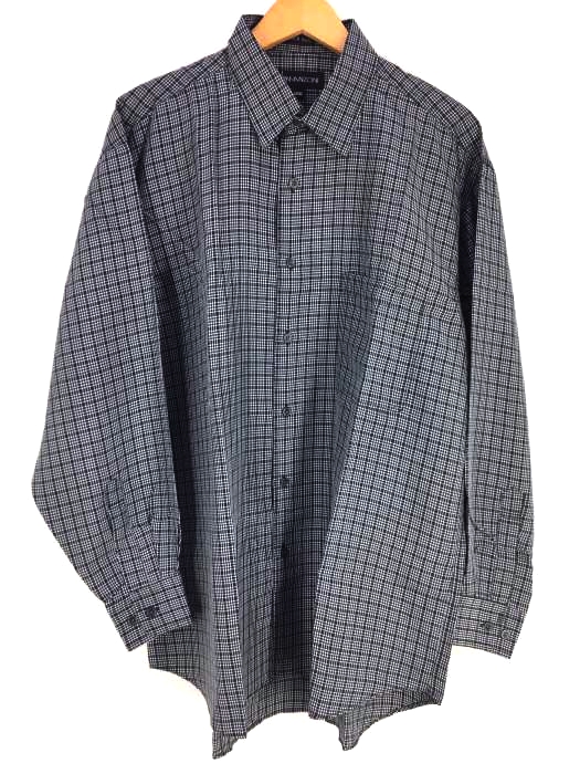 VIRMANZONI(フルギ) 長袖シルクチェックボタンシャツ メンズ  L