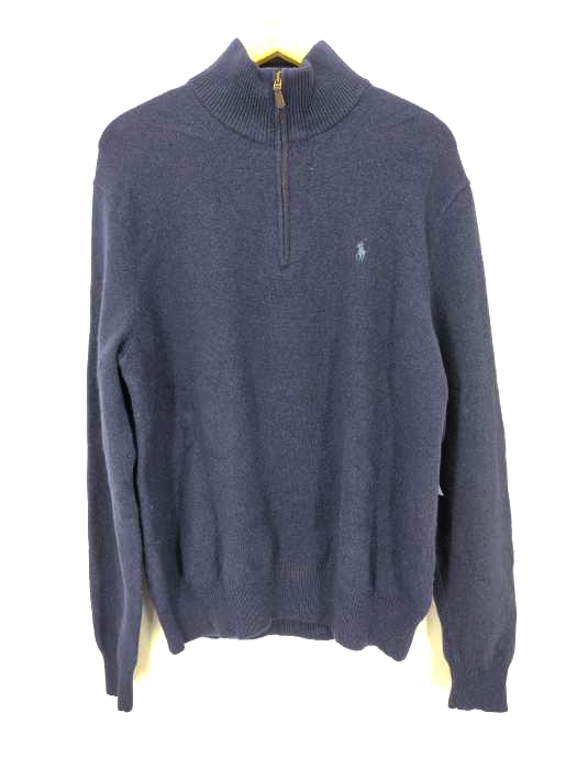 POLO RALPH LAUREN(ポロラルフローレン) ワンポイント刺しゅう ウール ハーフジップアップニット メンズ JPN：M