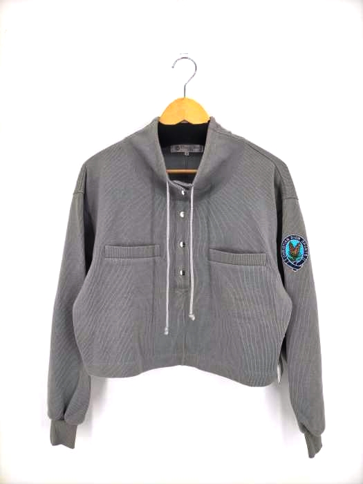 クリスチャンディオールスポーツ Christian Dior SPORTS ハーフスナップボタン ハイネック コットンニット 袖ワッペン レディース import：M
