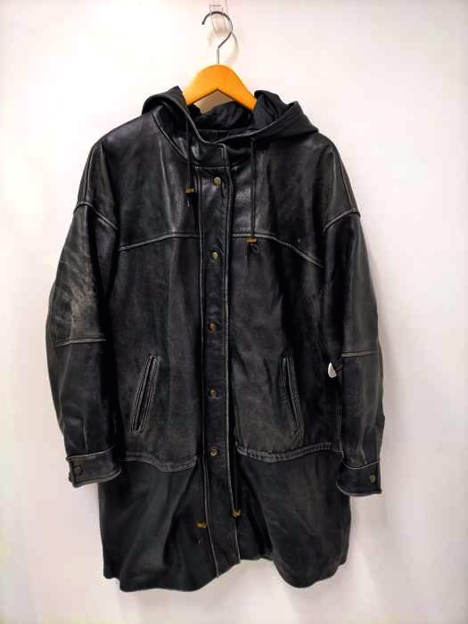 ユーズドフルギ USED古着 {{TANNERY WEST}} リアルレザーフーデットコート レディース import：M
