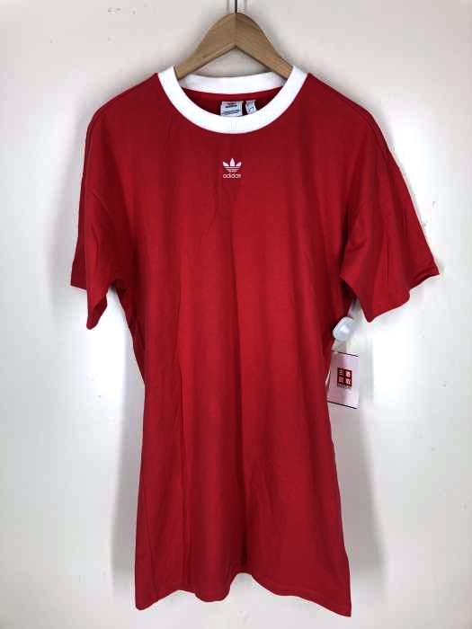 adidas Originals(アディダスオリジナルス) TREFOIL DRESS ロゴ刺繍 バックプリント チュニックワンピース ロングTシャツ レディース XO