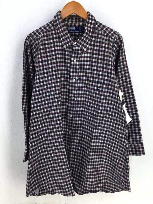 ポロバイラルフローレン Polo by RALPH LAUREN CANADA製 ポニー刺繍 ボタンダウンロングシャツ レディース JPN：XXL