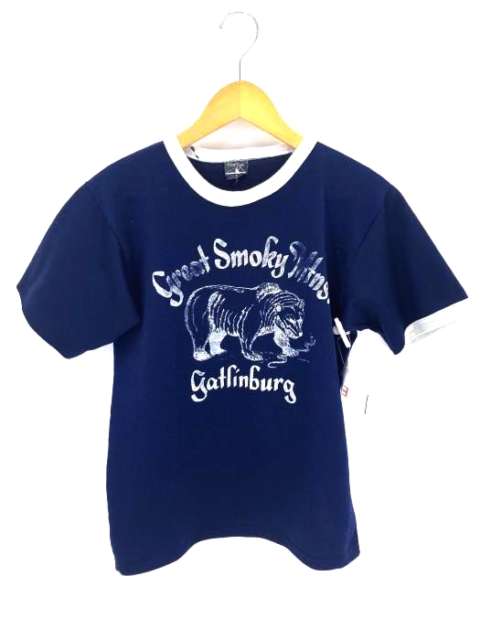 USED古着(ユーズドフルギ) Bear Tops great smoky mtns gatlinburg USA製 リンガーTシャツ メンズ  L
