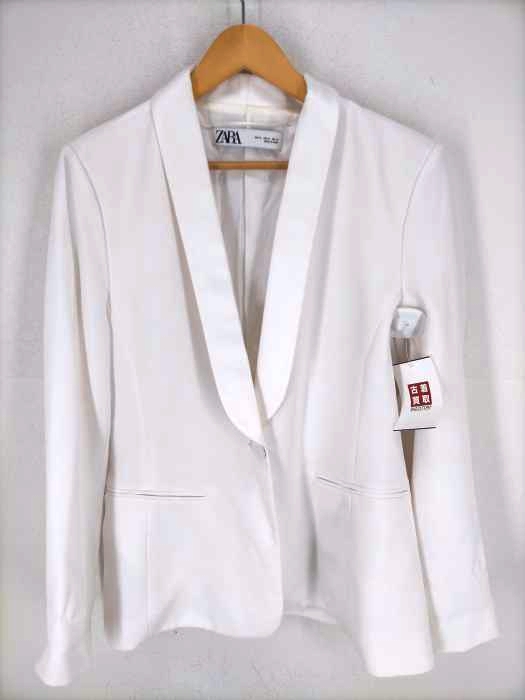ZARA(ザラ) Tuxedo One Button Blazer White Shawl Collar レディース JPN：XL