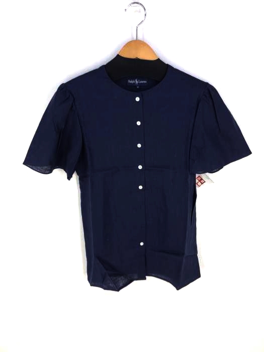 RALPH LAUREN(ラルフローレン) ノーカラーリネンシャツ レディース JPN：9号
